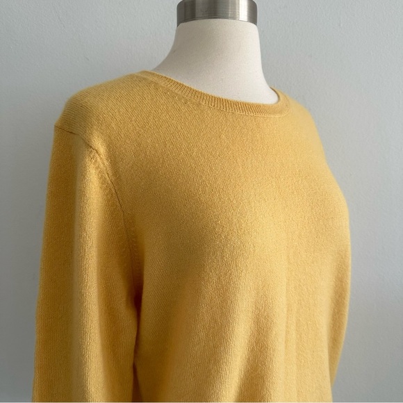New Iris Von Arnim Cashmere Silk Yellow Crew Neck Sweater - Picture 7 of 11